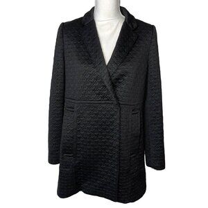 Margaret O’Leary Womens Quilted Jacket Size Medium M L Black Snap Front Lined